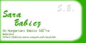 sara babicz business card